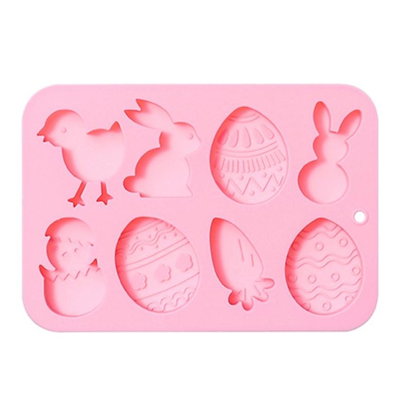 8 Cavity Easter Rabbit Eggs Silicone Mold DIY Cake Baking Mold for Making Chocolate Fondant Cupcakes Molds Nonstick 1