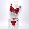 Russia's hot-selling sexy lingerie ultra-thin satin satin big breasts show small anti-sagging sexy bra set