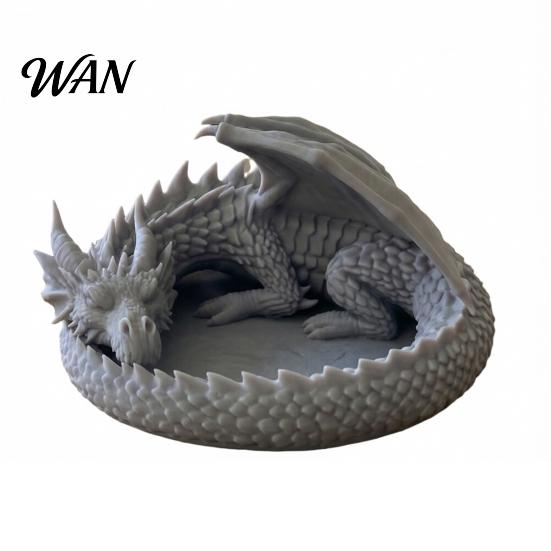 Gothic Key Holder 3D Printed Fantasy Dragon Jewelry Tray, Winged Desktop Organizer, Dark Home Decor Mythical Figurine Bowl for Bedside Nightstand, серый
