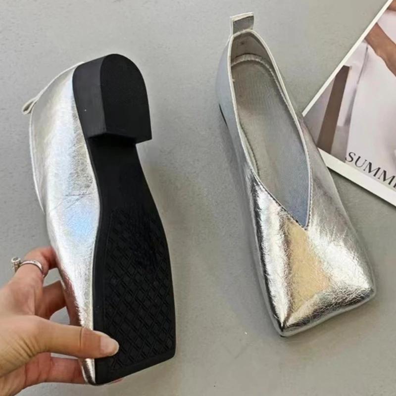 Spring Autumn Comfort Loafers Shoes Square Toe Low Heel Walking Casual Shoes Shallow Footwear Fashion Retro Mary Jane Shoes