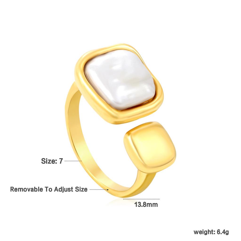 Stainless Steel Open Ring with Diamond Design - Women's European and American Fashion Jewelry