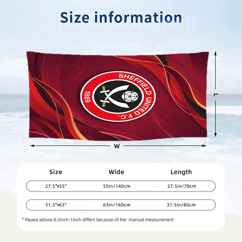 Asciugamano da Spiaggia Sheffield United Football Morbido Microfibra Asciugamano Estivo Asciugatura Rapida Assorbente per Spiaggia Piscina Viaggio