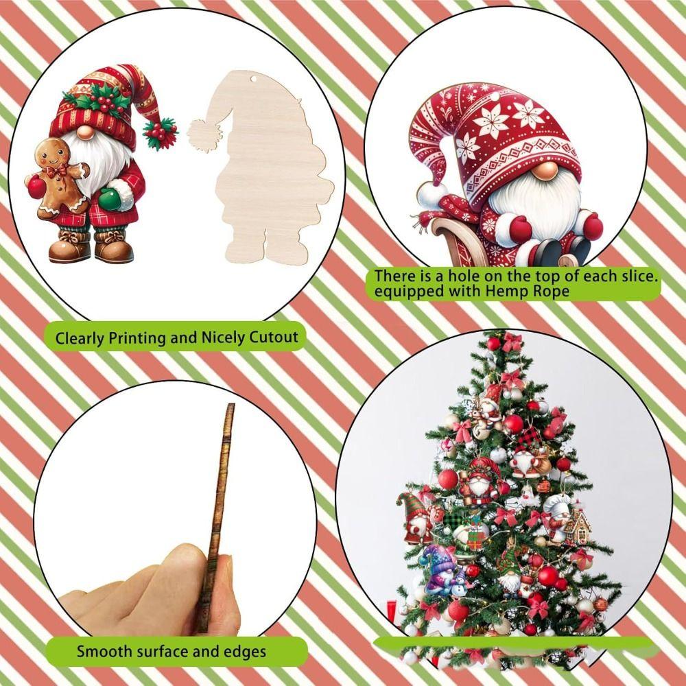 24 Stück/Set Weihnachtsmann Wichtel Weihnachtsbaumschmuck Handgefertigt DIY Weihnachten Anhänger Frohes Neues Jahr