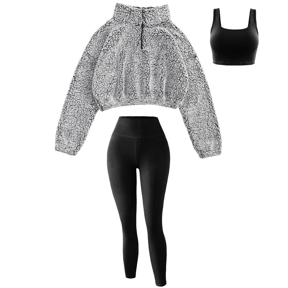 

2026 Spring Women s Plush Zip-Up Long Sleeve Hoodie Jacket S (Recommended for 40-48kg) чорний/білий