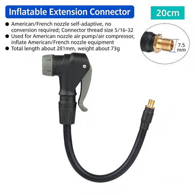 Inflatable Extension Tube Adapter for Schrader and Presta Valves Mountain Road Bike Pump Hose Conversion Head Accessory