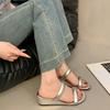 Fashion On A Wedge Shoes Woman 2025 Slippers Summer Pantofle Luxury Slides Platform Silver New Soft Designer Scandals House Slippers Pla