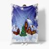 Cozy Christmas Village Throw Blanket Rustic Farmhouse Winter Holiday Decor Festive Home Decor Gift Soft Warm Fleece