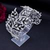 Tiara Nupcial de Folha de Strass - Acessório de Cabelo Tecido à Mão para Casamentos e Eventos, DZ017