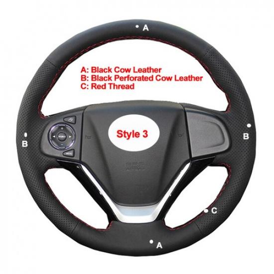 Hand Sewing Car Steering Wheel Cover For Honda CR-V CRV 2012 2013 2014 2015 2016