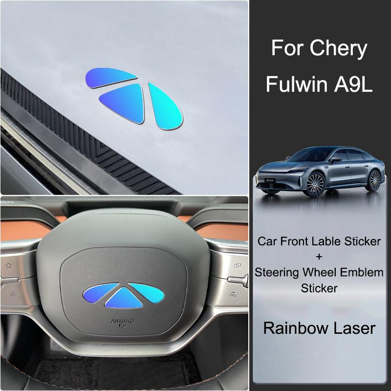 For Chery Fulwin A9L Car Front Lable Sticker Blackened Hood Steering Wheel Emblem Decal Interior Exterior Decoration Accessories