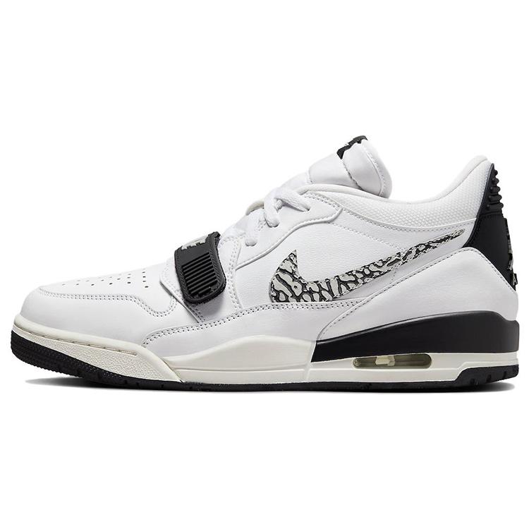 Jordan Legacy 312 Cushioning Slip Resistant Abrasion Resistant Mid top Vintage Basketball Shoes Men's Black White CD7069-110(Team56-hello)