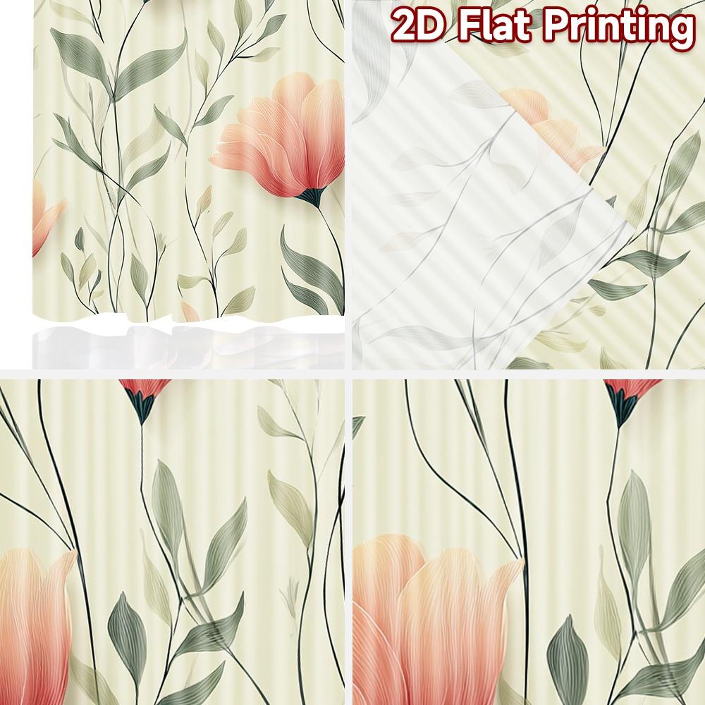 2D FLAT PRINTING 2pcs Curtains (Without Rod) Floral Spring Design(5) New Year Festival Minimalist Curtains Yarn Curtains Home