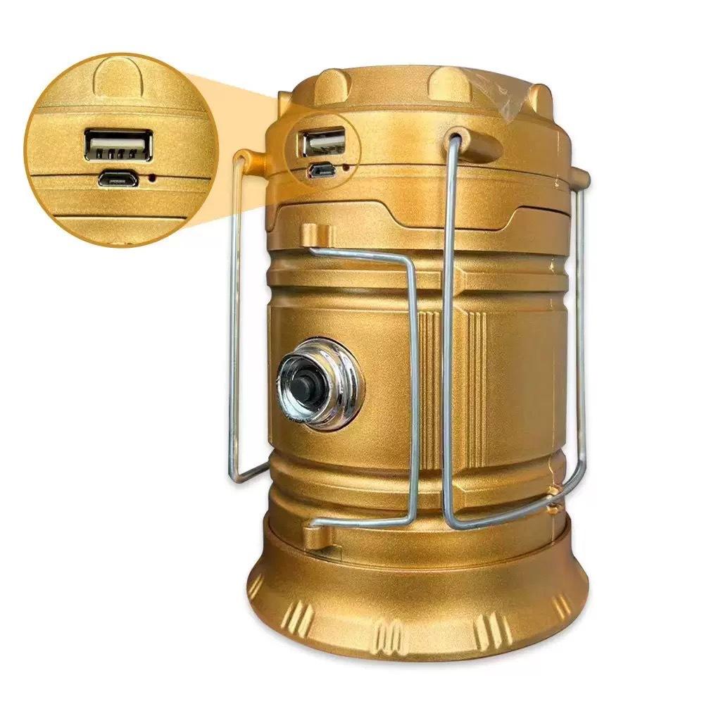 LED Camping Lantern Solar and Rechargeable Lantern Flashlight Collapsible and Portable Light for Daily/Camp/Hiking/Night Fishing