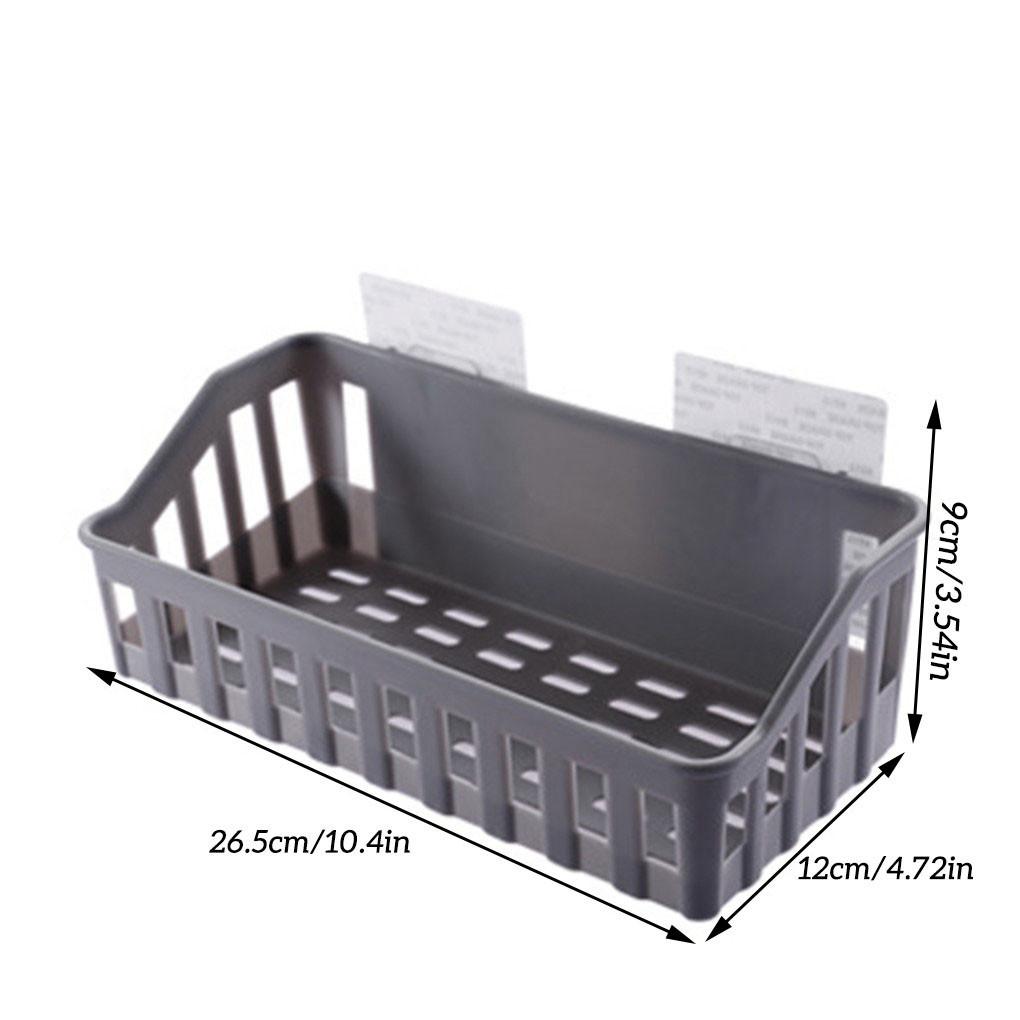 Wall Mounted Kitchen Storage Rack Toilet Bathroom Plastic Sundries Shelf Hollow Drain Stand