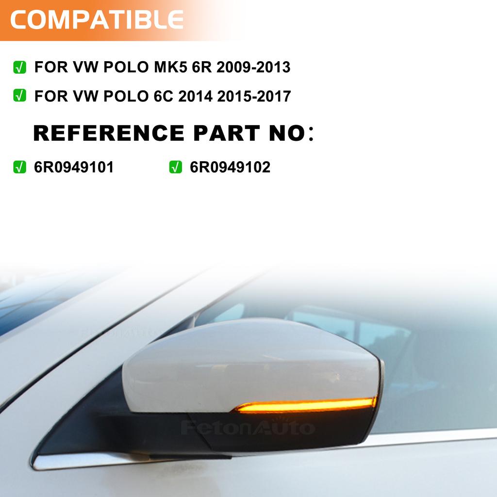 LED Dynamic Turn Signal Light for VW Polo MK5 Facelift 6C 2014-2017 Volkswagen 6R 2009-2013 Side Mirror Light Blinker Indicator
