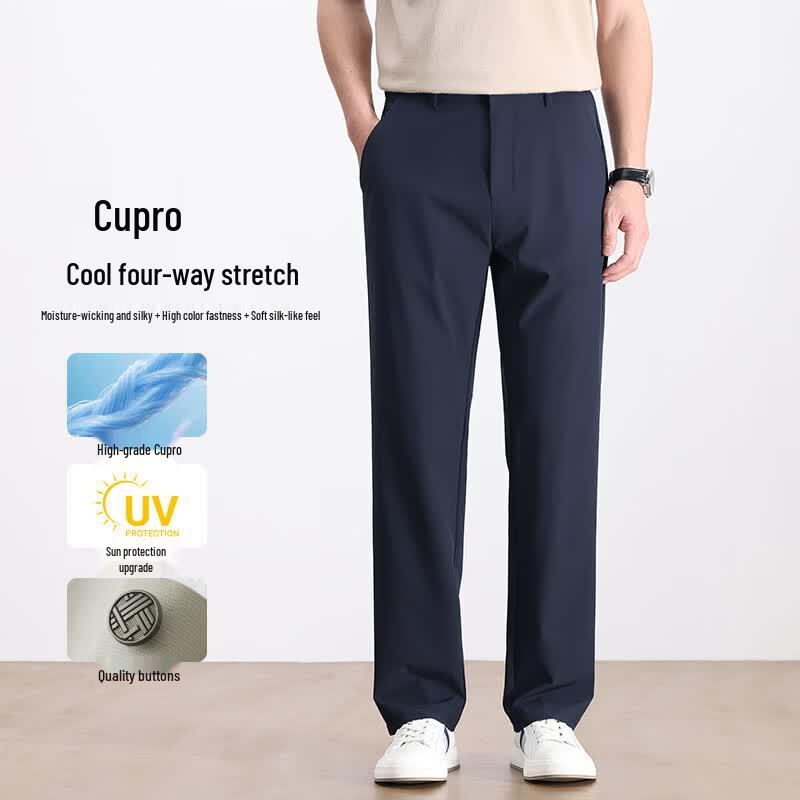 Fengxun Men s Straight Leg Business Casual Stretch Anti-Wrinkle Pants 36