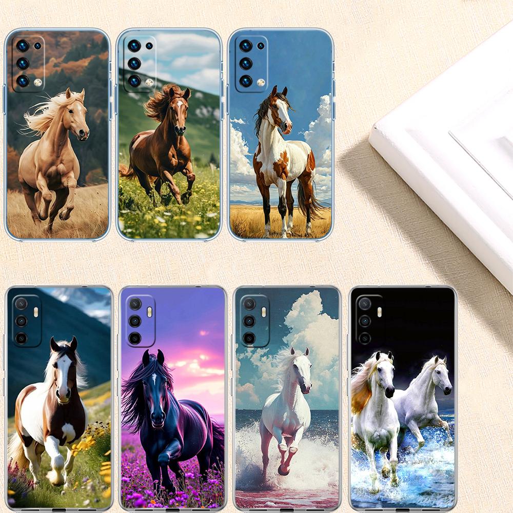 RE28 Fine Horse Transparent Phone Case for Motorola Moto Edge 20 30 40 50 S30 Fusion Ultra Pro Neo Lite + G200 G23