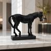 Layered Horse Figurine with Rectangular Base Lightweight for Entryway