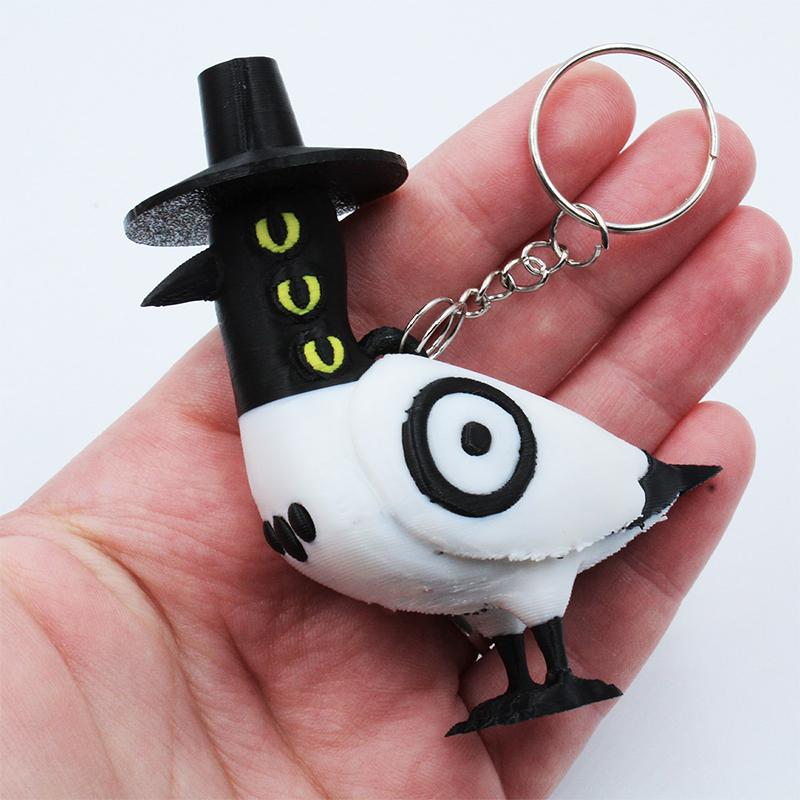 Kpop Demon Hunters Three Eyed Bird Magpie Keychain Pendant 3D Printed Anime Game Toy Doll Collection Animal Toy Bag Charm