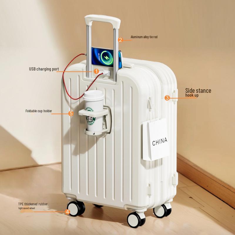 Durable Large Capacity Trolley Suitcase with Combination Lock and Universal Wheels