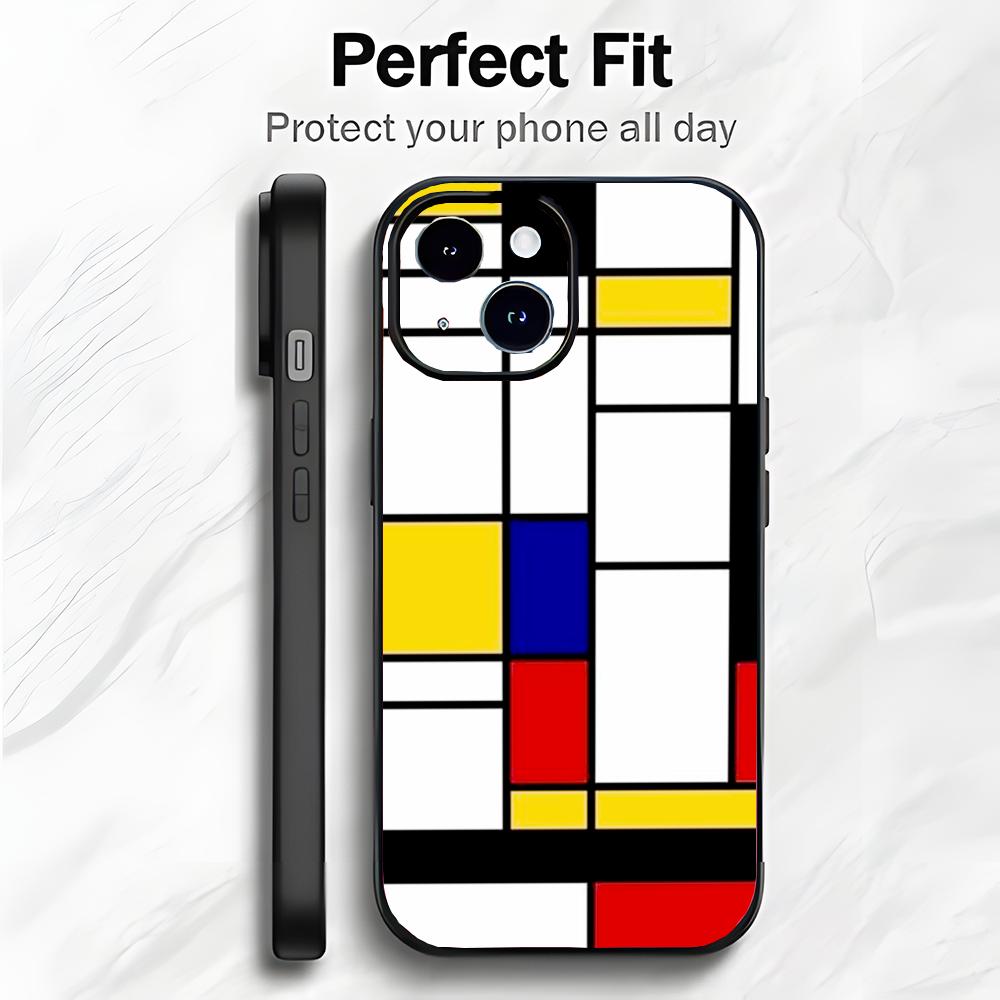 

Abstract Iconic Art P-Piet Mondrian Phone Case Phone Case Soft Packaging Lightweight For iPhone17 16 15 14 13ProMax iphone12promax