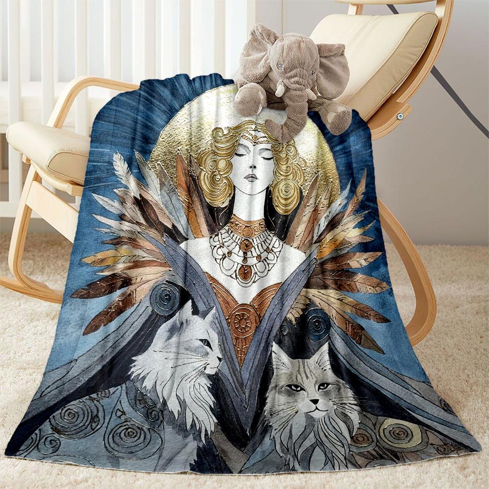 Gothic Style Blanket Warmthful Decor Perfect for Livingroom Seaside Picnics Four Seasons Multipurpose Modern Perfect Gift for Relatives and Friends