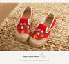 2025 Spring Women's Ethnic Style Linen Embroidered Low-Top Flats