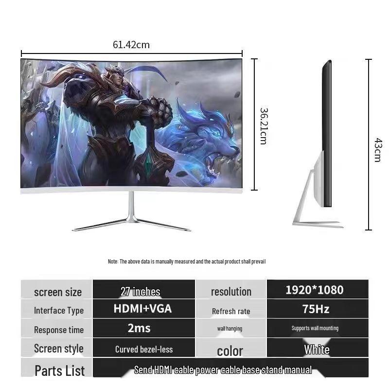 Surveillance Screen & TV: 24-inch 1K 144Hz, 27-inch Frameless, 32-inch Curved 2K 165Hz, 22-inch Monitor