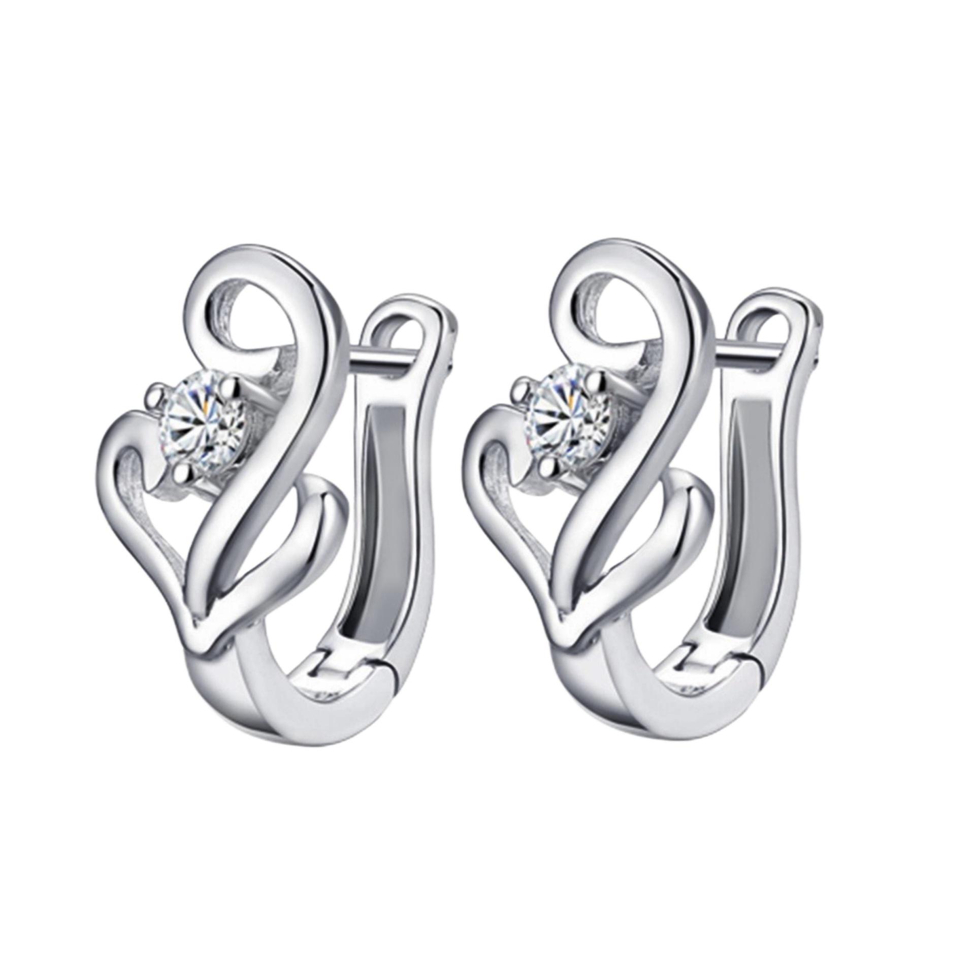 

Yi Hua Women s Silver Heart-Shaped Note Stud Earrings