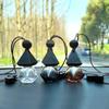 1 Stück Schwarzes Dreiteiliges Set Perlen Auto Montiert Parfüm Leere Flasche Anhänger Duftöl Diffusor Rückspiegel Auto Innenraum