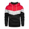 Men’s Casual Three-Color Patchwork Hooded Pullover Plus Velvet for Spring/Autumn