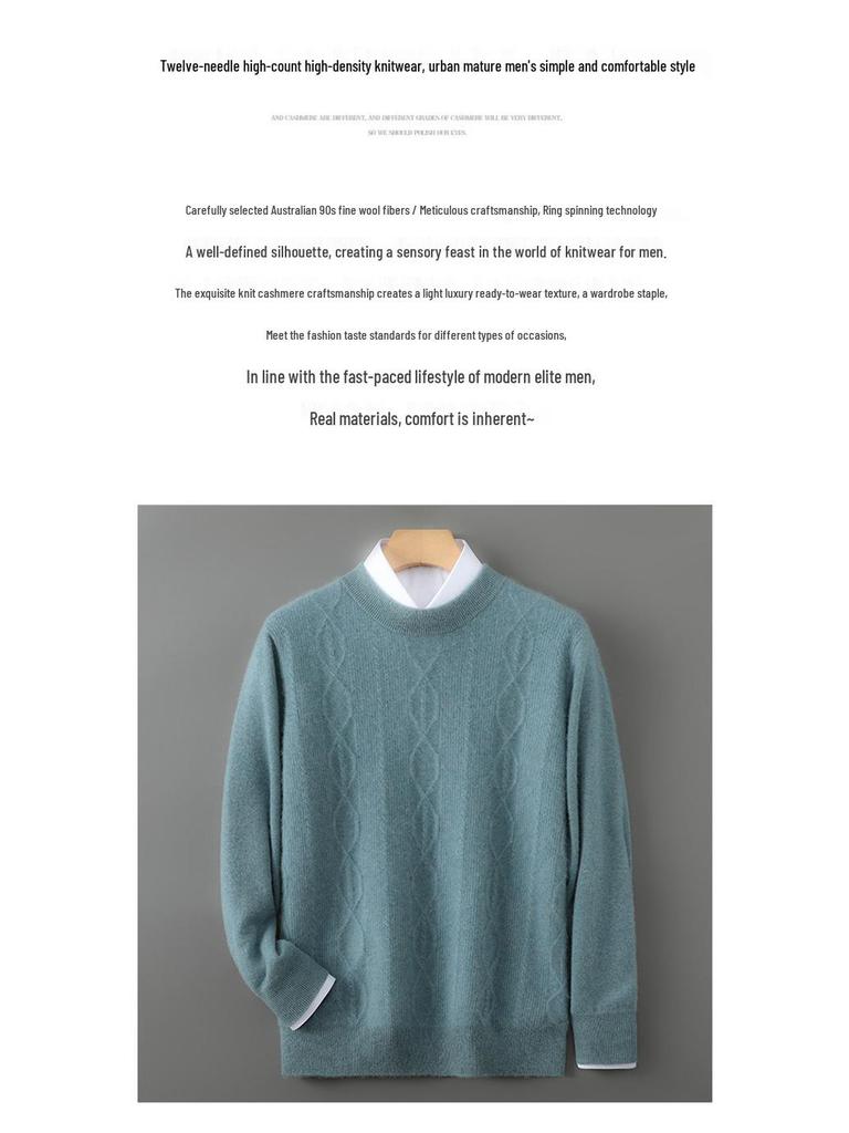 Men's Pure Wool Half-High Neck Pullover Sweater 2025 Autumn/Winter Collection