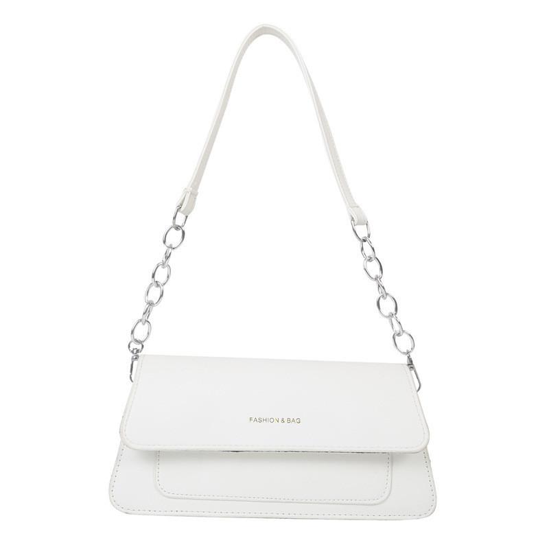Exquisite Underarm Chain Shoulder Bag Women s Bag 2023 Small Street Chic Trendy Pu Leather Bag белый
