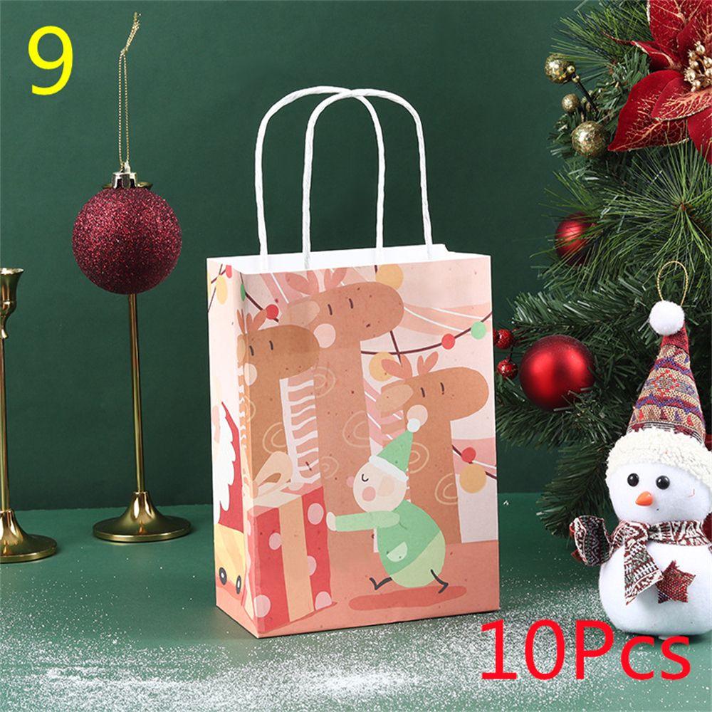 Christmas Decor Cake Package Present Case Kraft Paper Gift Box Elk Christmas Gift Bags Santa Claus