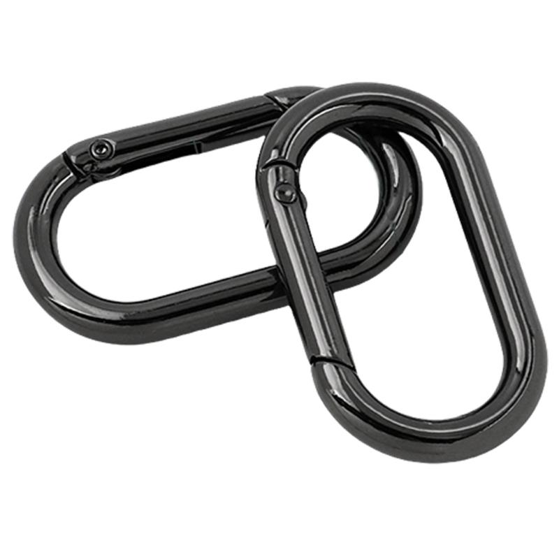 2 Pcs/Set Oval Rings Buckle Spring Oval Rings Spring Keyring Buckles Metal Oval Rings for Bag Purses Belts Keychain