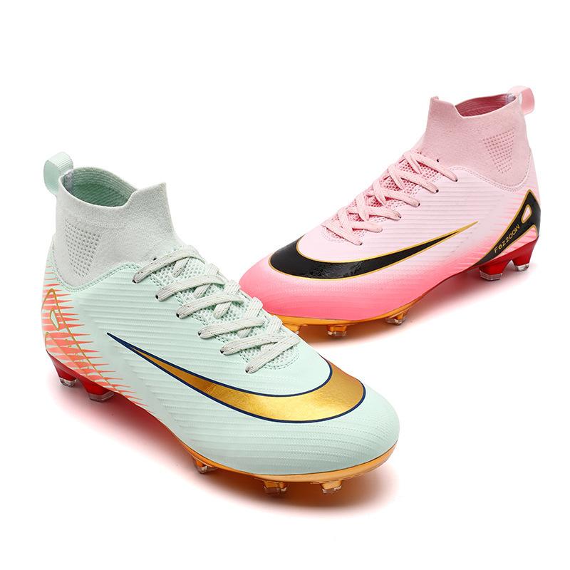 

Футбольные бутсы Шип Кубка мира с золотым покрытием для мальчиков и подростков, AG с длинными шипами, тренировочная обувь для пинга, спортивная обувь 46