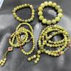 Xiuyan Jade Bead Bracelet: 108 Natural Saffron Jade Beads Buddhist Prayer Sweater Chain