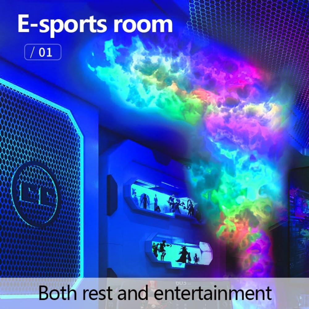 3D Thunder Cloud LED Light Kit, DIY Creative Thunder Cloud Lamp Wall with Remote Control, Colorful Atmosphere Night Light(5m)