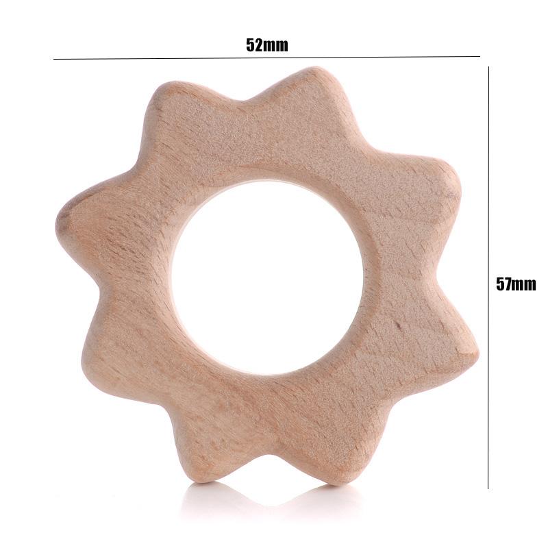 1Pcs Wooden Rodent Teethers Baby Cartoon Animals Rainbow Ice Cream Beech Teether Pendant For Baby Pacifier Chain Nurse Gifts Toy