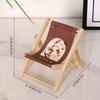 Mini 1/12 Dollhouse Chair Wood Dollhouse Deck Chair Model  Doll House Furniture Accessories