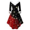Women's Fashionable Casual Fitted Christmas Print Party Long-Sleeved Dress