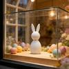 3D Printed Easter Bunny Striped Figurine | Festive Home Decor