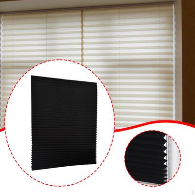 Blackout Curtain Window Pleated Shades Cordless Lift Multipurpose Heating Insulation Peel and Sticky