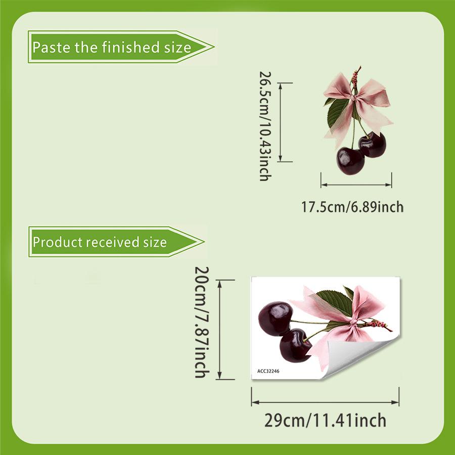 

Self-adhesive No Glue Cherry Bow Toilet Sticker for Bathroom Toilet Seat Decoration 20x30cm разноцветный