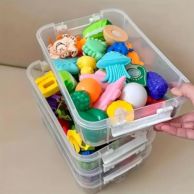 4pcs Extra Large Stackable Clear Plastic Storage Boxes with Lid, Large Capacity Household Containers, Multipurpose Organizer