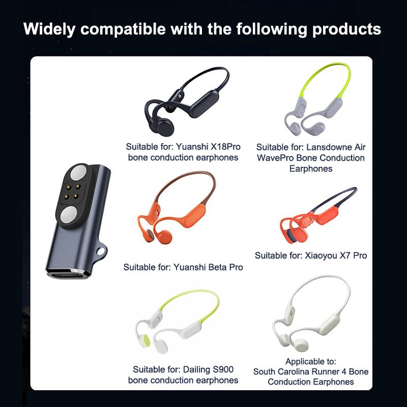 

Зарядный адаптер для магнитных наушников с костной проводимостью Type C для Yuansea X18Pro Langsdom Airwave Pro Dailing S900 Nank Runner 4