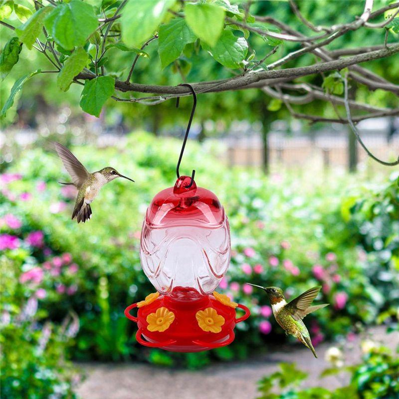 Practical-Hummingbird Feeders For Outdoors Hanging Hand Blown Glass Hummingbird Feeder 15 Oz Sealed And Leak With Feeder