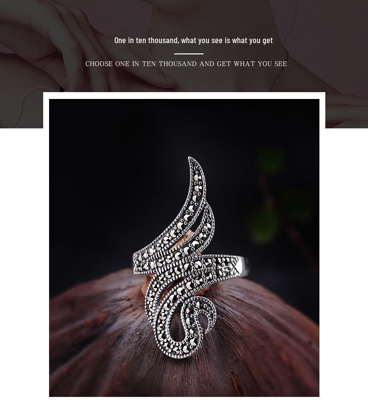 Women's Handmade Thai S925 Silver Jewelry: Marcasite Ring
