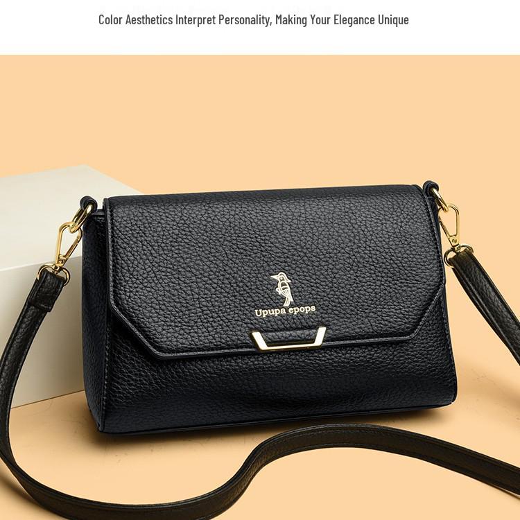 2025 Fashion Soft Leather Crossbody Handbag - Light Luxury Casual Square Bag for Moms