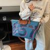Large Capacity Short Distance Travel Bag Women's Sports Storage Bag Letter Print Commuter Tote Bag